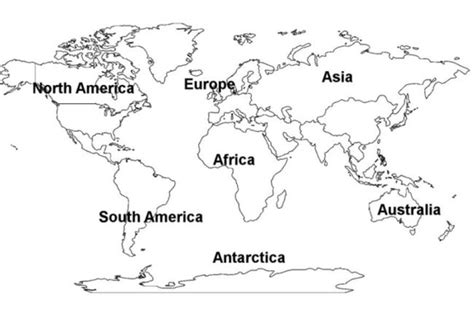 World Continents Map Free Printout Picture | Free Images at Clker.com ...