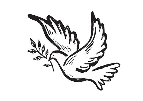 Dove of peace hand drawn illustration. 7445898 Vector Art at Vecteezy