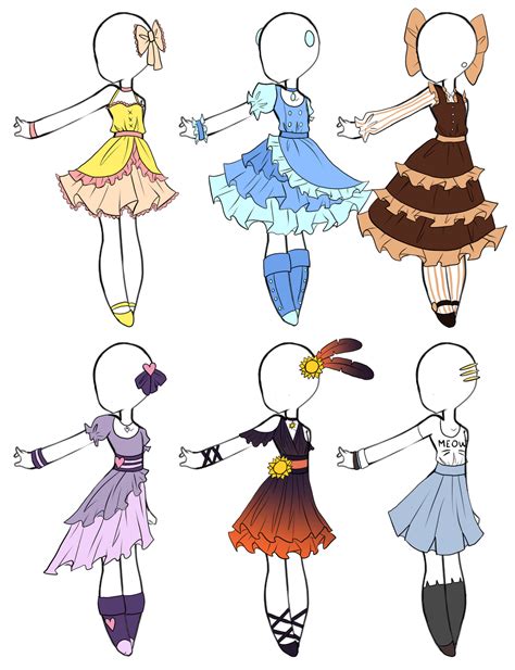 Cute Adoptable Dresses CLOSED by Aligelica on DeviantArt Chibi Drawings ...