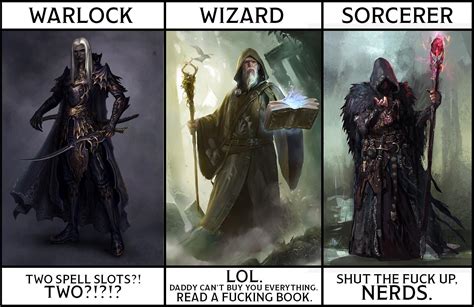 Got bored tonight - Warlock vs Wizard vs Sorcerer [OC] : r/DnD