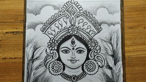 Drawing Of Durga Maa Full Body Easy ~ Hindu Goddess Durga Home Decor ...