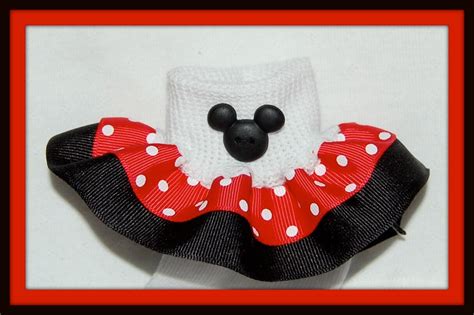 Mickey Mouse-Inspired Red with White Dots and Black Ribbon