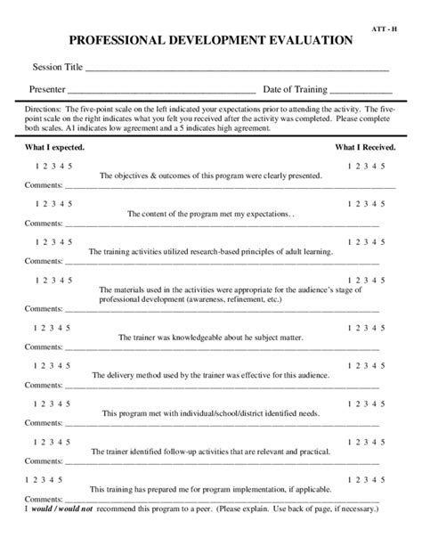 Professional Development Evaluation Free Download