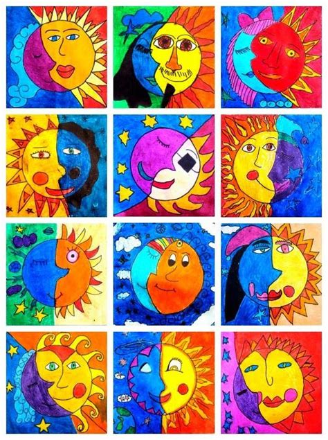 112 best Kids Art - Sun and Moon images on Pinterest | Sun moon stars ...