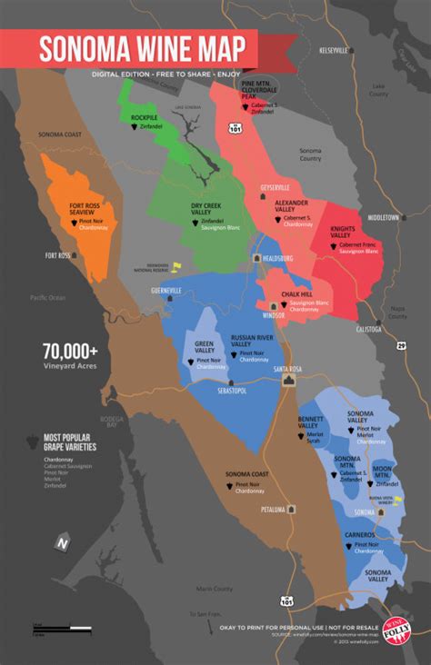 Sonoma Wine Map (Poster) | Wine Folly