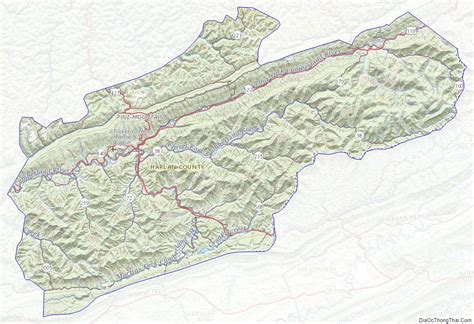 Map of Harlan County, Kentucky - Địa Ốc Thông Thái