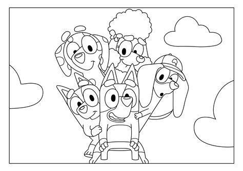 Full Page Printable Bluey Colouring Pages