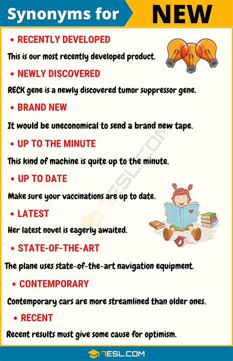 70+ Synonyms for "New" with Examples | Another Word for “New” • 7ESL ...