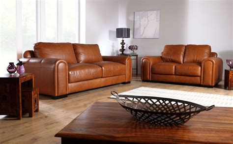 Brown Leather Sofa Set - sofa living room ideas