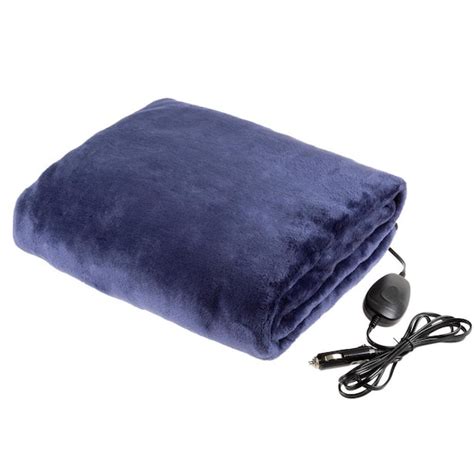 Stalwart Blue Polyester 12 Volt Electric Heated Car Blanket Travel ...