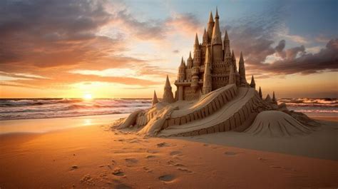 Premium Photo | A sand castle on a beach