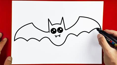 How to Draw Cute Bat - HALLOWEEN DRAWINGS - YouTube