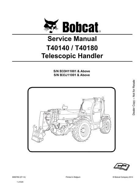 Bobcat T40140, T40180 Telescopic Handler Service Manual - ManualBUY