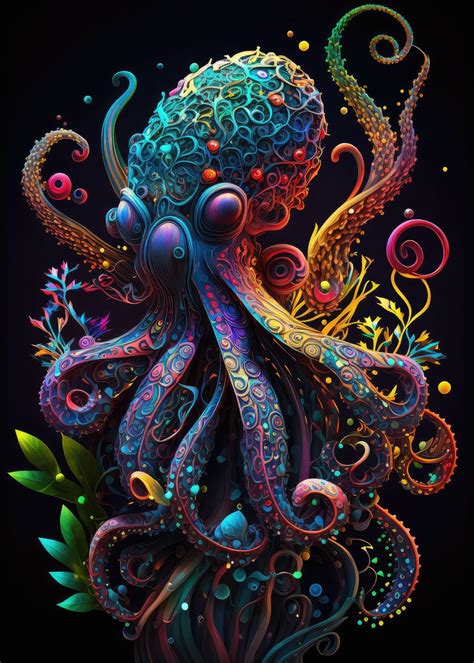 Colorful Octopus Drawings