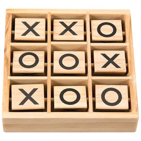 Wooden Tic-Tac-Toe Game - Travel Tic Tac Toe - Miles Kimball