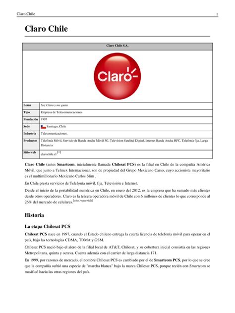 Claro Chile | Telecomunicaciones | Tecnología | Free 30-day Trial | Scribd