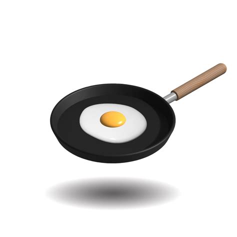 Cute 3d Pan fried egg illustration. 16652250 PNG