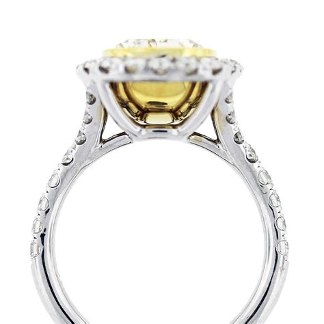 5.32ct Fancy Yellow Oval Cut Diamond Engagement Ring