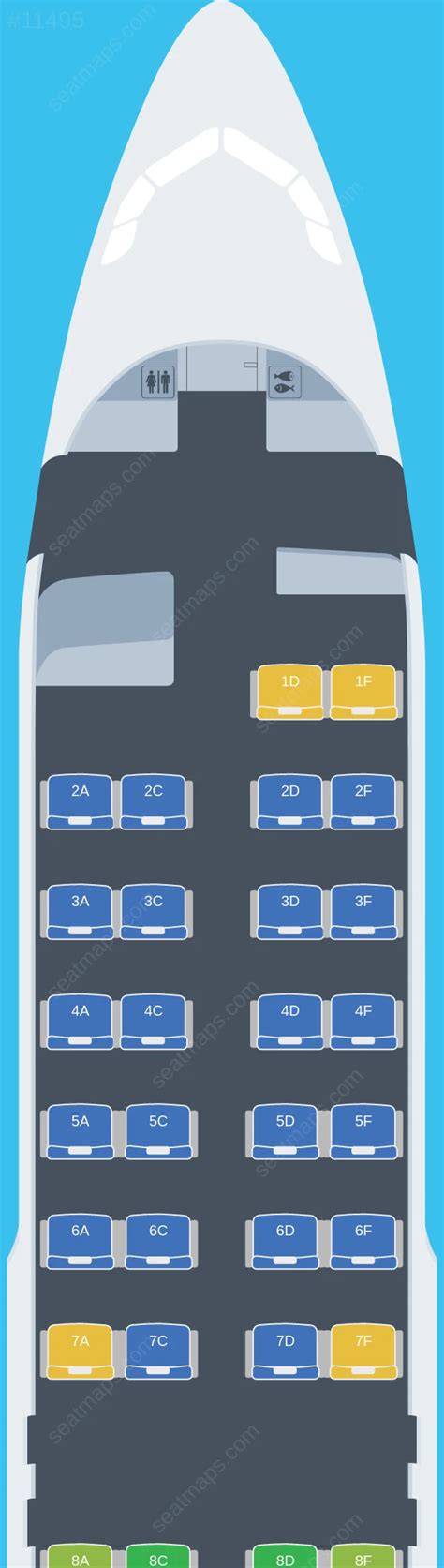 Seat map of Air Canada Airbus A320 aircraft