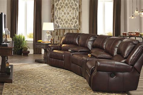 Collinsville Chestnut Home Theater Seating from Ashley | Coleman Furniture