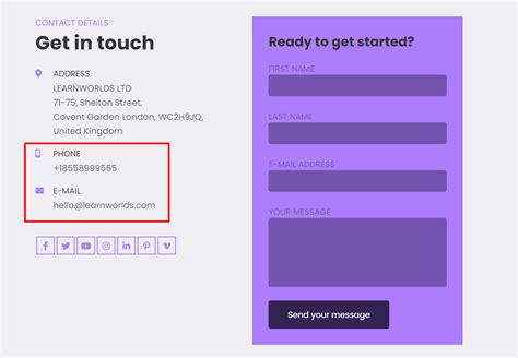 How to set up a Contact Form in your school : LearnWorlds Help Center