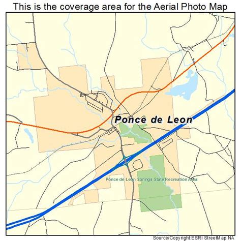 Aerial Photography Map of Ponce de Leon, FL Florida