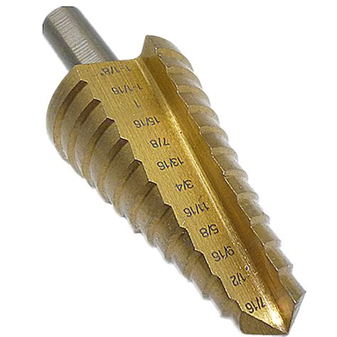 7/16"-1-1/8" Cone Cutter Hss Step Drill Bit 3/8" Shank Titanium Coated ...