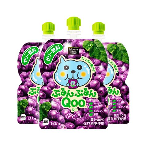 JAPAN COCA COLA Purun Purun Qoo Jelly Drink Grape Flavour 3 x 125g ...