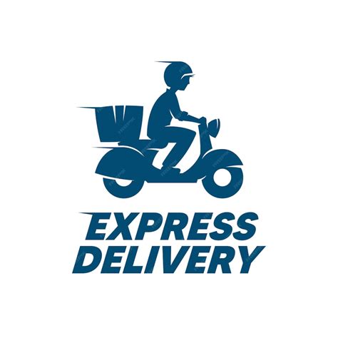 Premium Vector | Express delivery label Courier boy riding motor bike ...