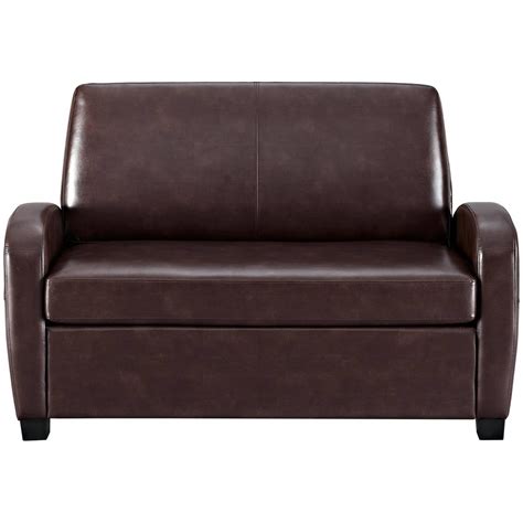 Convertible Sofa Leather Couch Twin Bed Mattress Sleeper Small Loveseat ...