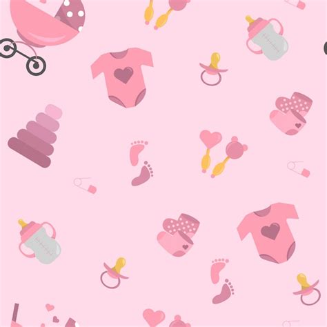 Premium Vector | Baby girl seamless pattern for fabric print