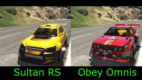 GTA 5 DLC - NEW Obey Omnis VS Sultan RS. Fastest rally car - YouTube