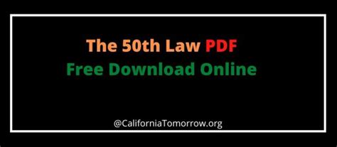 The 50th Law PDF Free Download Online [2024]