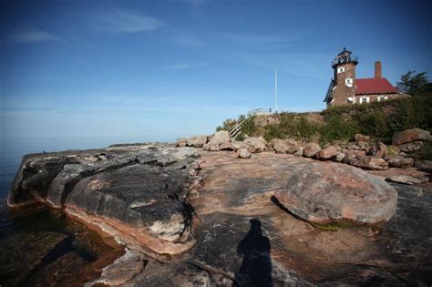 Lighthouse on Sand Island in the Apostle Islands National Lakeshore ...