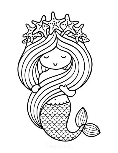 Mermaid Coloring Pages For Kids