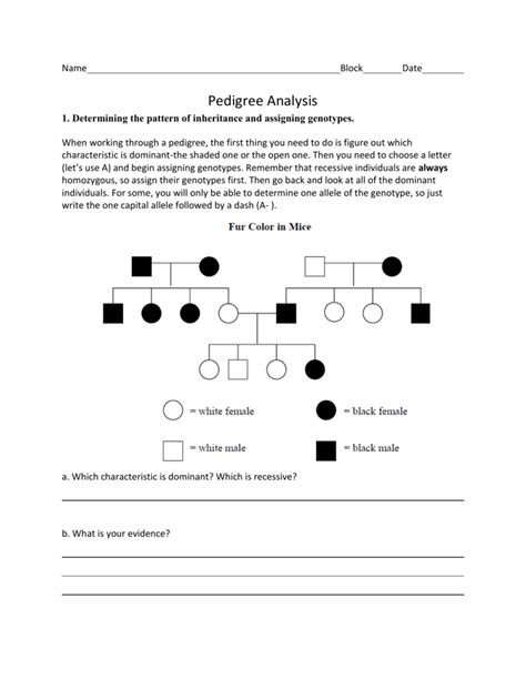 Picture 25 of Color Blindness Pedigree Worksheet Answers ...