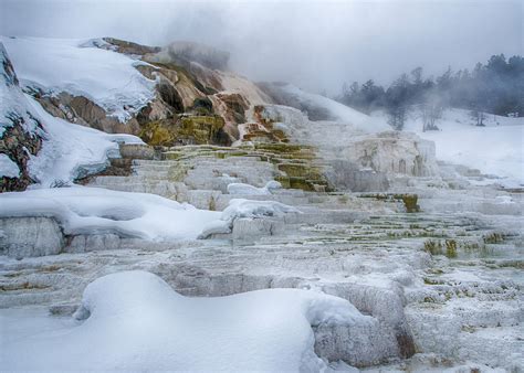 Mammoth Hot Springs Terraces in Winter Photograph by Alan Toepfer ...