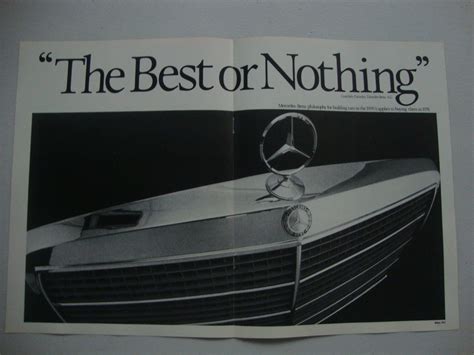 1976 Mercedes-Benz The Best Or Nothing 2 Page Aussie Original Magazine ...