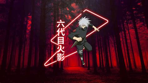 Download Neon Red Kakashi Hatake Wallpaper | Wallpapers.com