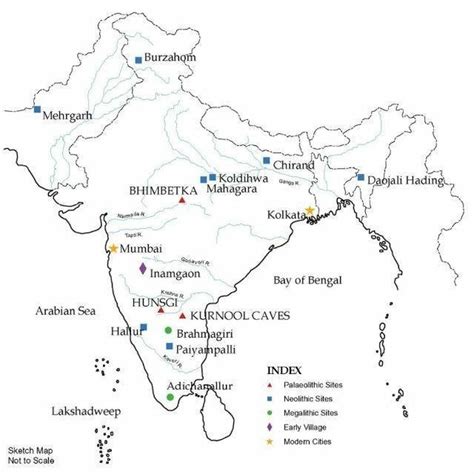 mark the paleolithic and neolthic sites on the map - Brainly.in