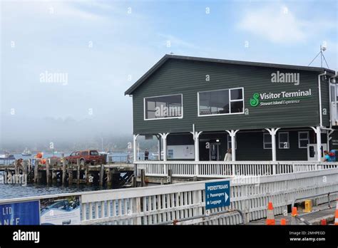 Ferry terminal and wharf, Oban Township, Stewart Island, South Island ...