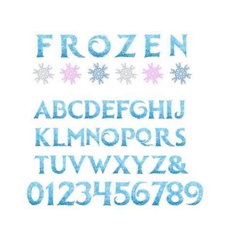 5'' Frozen Alphabet Clipart Printable Frozen Letters & - Etsy