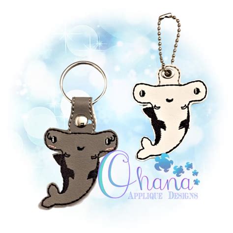 Hammerhead Shark Key Chain embroidery - Ohana Applique Designs