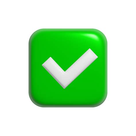 green tick icon illustration design in 3d style 23456793 PNG