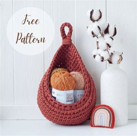 T-shirt Yarn Basket Free Pattern