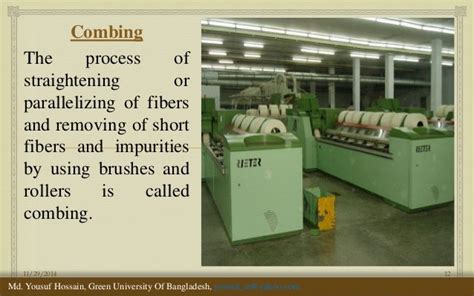 Yarn production process/ Spinning process