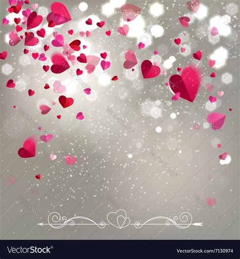 Background of Falling Hearts Royalty Free Vector Image