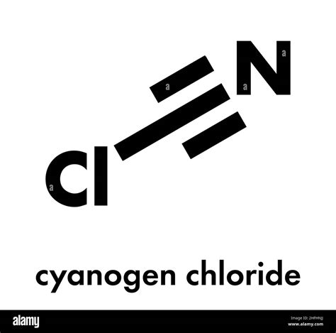 Cyanogen chloride toxic gas molecule. Skeletal formula Stock Vector ...