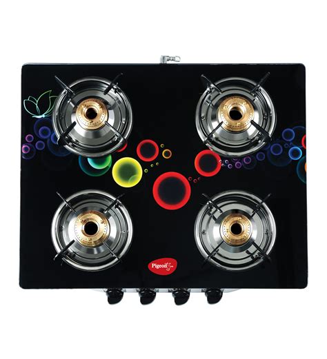 Buy Pigeon Smart Plus Apollo Brass 4 Burner Gas Stove Online - Gas ...