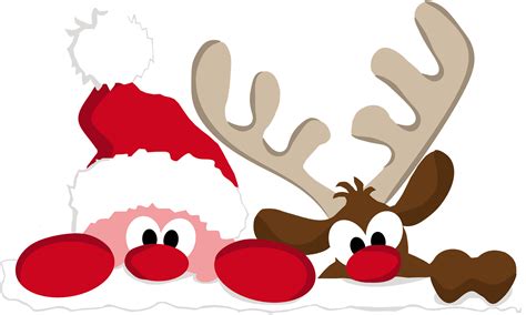 Santa And Reindeer Clipart No Background / Transparent Background ...